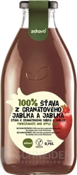 gesunder 100 % Granatapfel- und Apfelsaft