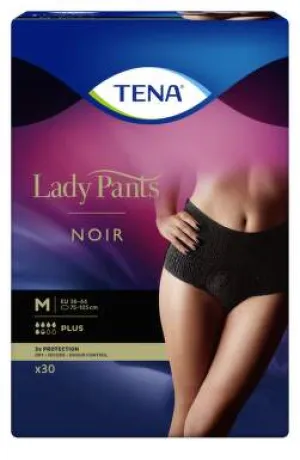 ABSORPTIONSHOSE TENA LADY PANTS PLUS M NOIR ABSORPTION 1010 ML, HÜFTEN 75-105 CM, TASCHE 72,6X68 CM / 30 STÜCK