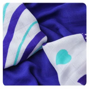 XKKO Bambusservietten 30x30 Hearts&amp;Waves Ocean Blue MIX (9 Stück)