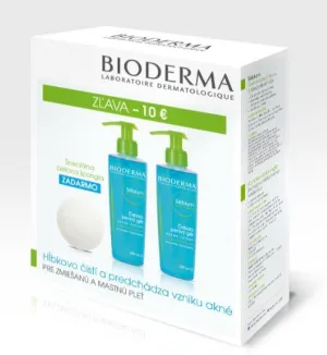 Bioderma Sébium Gel Moussant 2x200 ml + Reinigungsschwamm