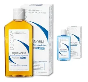Ducray Squanorm Behandlungsshampoo gegen fettige Schuppen + kostenlose Squanorm-Lösung mit Zink gegen Schuppen