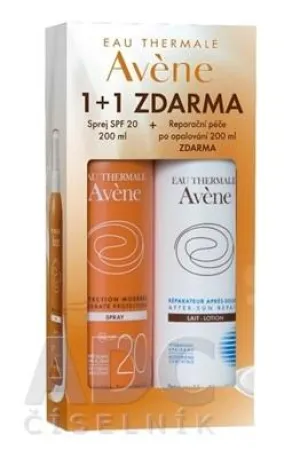 Avene Sprej SPF 20 200 ml + Reparative Pflege nach dem Bräunen 200 ml