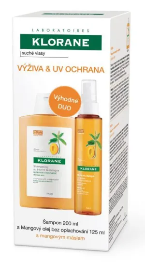 Klorane Mango-Shampoo 200 ml + Mangoöl 125 ml
