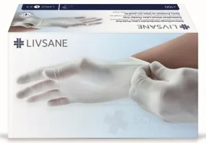 LIVSANE Puderfreie Latexhandschuhe L