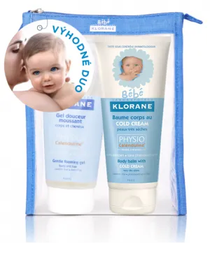 Klorane Bebe Balm mit Kaltcreme 200 ml + weich schäumendes Gel 200 ml + Beutel