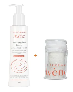Avene Sanfte Abschminkmilch für trockene und sehr trockene Haut 200 ml + Abschminkpads
