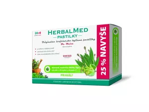 HerbalMed-Pastillen – Skor., Mat.duš., Linde, Extrakt aus 20 Kräutern und Vit.C 24+6 Vergangenheit.