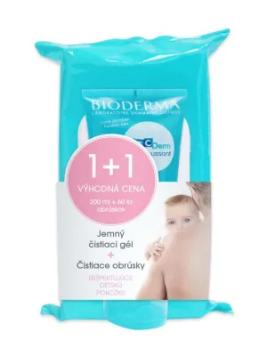 Bioderma ABCDerm Gel moussant 200 ml + Tücher 60 Stk
