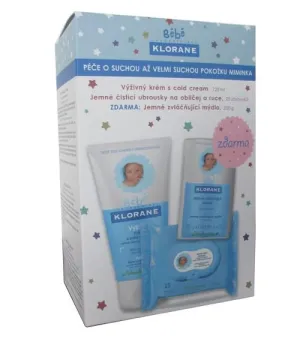 Klorane BÉBÉ Geschenkpaket: Pflegecreme mit kalter Creme, sanfte Reinigungstücher für Gesicht und Hände und sanfte, weichmachende Seife kostenlos