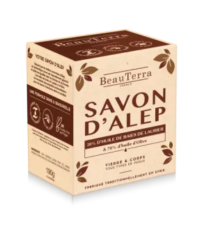 BeauTerra – traditionelle Aleppo-Festseife mit 20 % Lorbeeröl