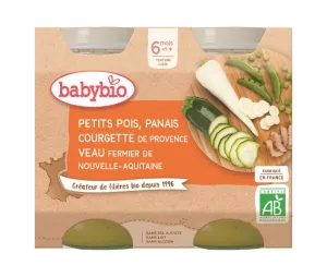 BabyBIO Erbsen, Pastinaken, Zucchini, Kalbfleisch