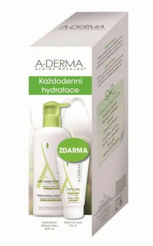 A-Derma Feuchtigkeitsmilch 400 ml + Handcreme 50 ml
