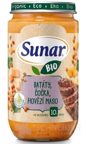 Sunar BIO Beilage SÜßKARTOFFELN, LINSEN, RINDFLEISCH