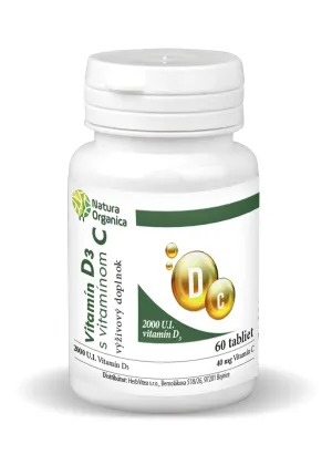 Natura Organica Vitamin D3 2000 IE mit Vitamin C 60 Tabl