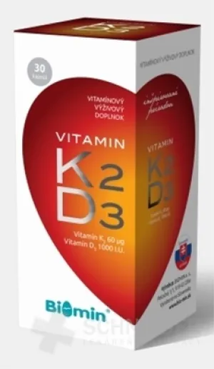 BIOMIN VITAMIN K2 + D3 1000 IE