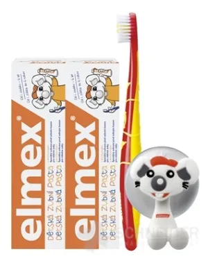 ELMEX KINDERZAHNPASTA DUOPACK + PINSEL + HALTER