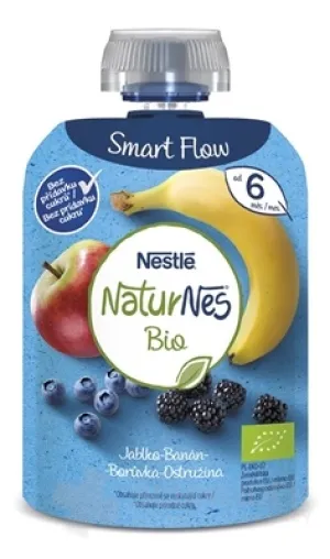 Nestlé NaturNes BIO Apfel Banane Blaubeere. Brombeere