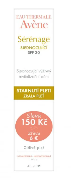 Avene Sérénage Unifying nährende, revitalisierende Creme LSF 20, 40 ml