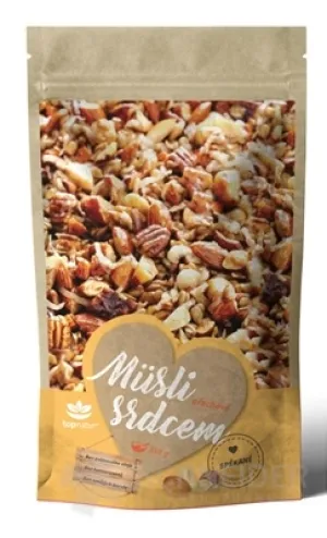 topnatur Müsli mit einem Herz aus Nüssen