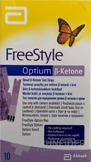 FREESTYLE OPTIUM BETA-KETONE TESTSTREIFEN Á 10 STÜCK, BESTIMMUNG DES KETONGEHALTS IM BLUT