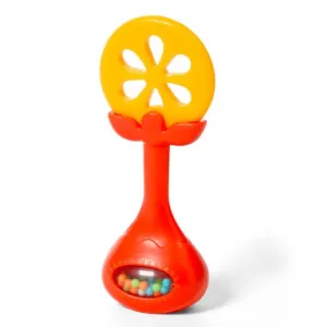 BabyOno Lernbeißring mit Rassel – Orange Katze. 499/01